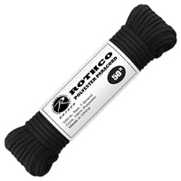 Rothco Black 50 Ft Polyester Paracord 30710