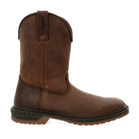 Rocky Worksmart 10 Inch Square Toe Unlined Pull On Slip Resistant Western Work Boot RKW0346