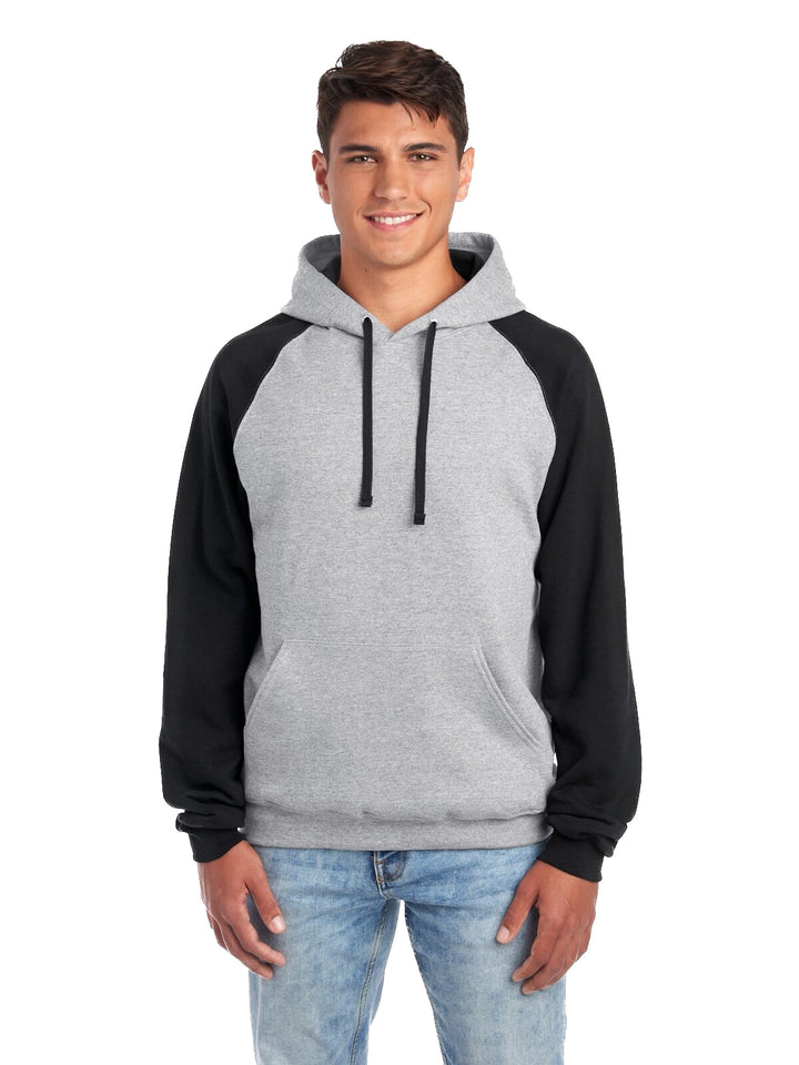Jerzees 96CR Oxford / Black color-block hoodie - original front photo