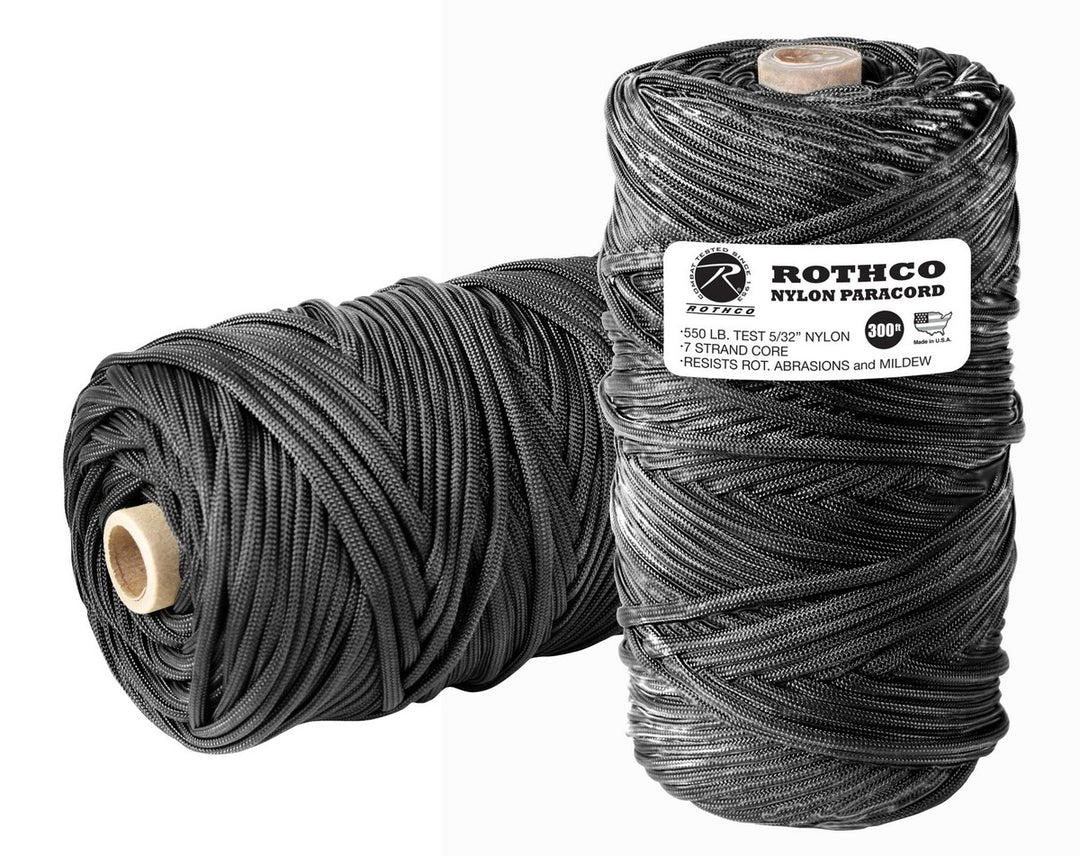 Rothco 138 black 300-foot nylon paracord tube