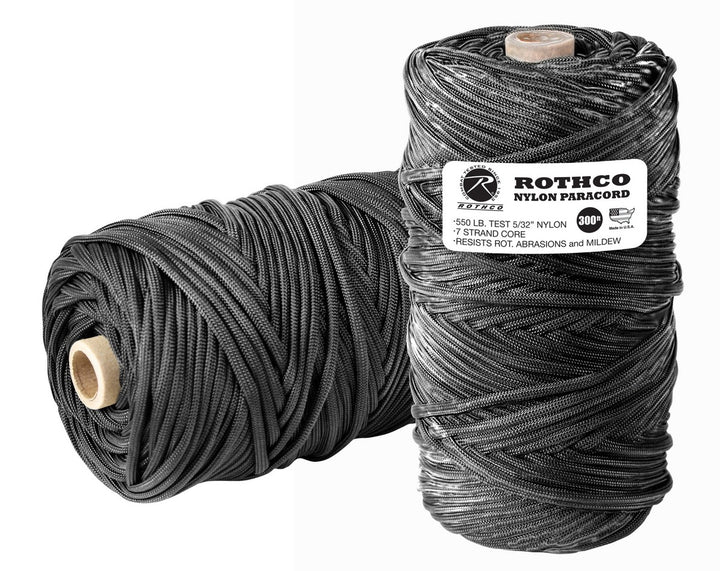 Rothco 138 black 300-foot nylon paracord tube