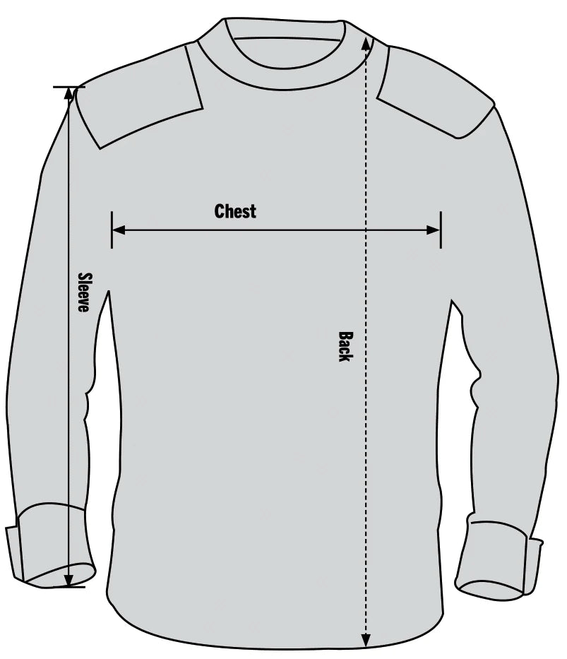 Product size chart or measurement diagram