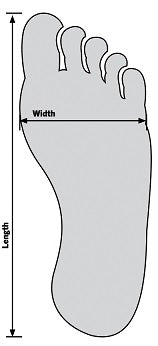 Product size chart or measurement diagram