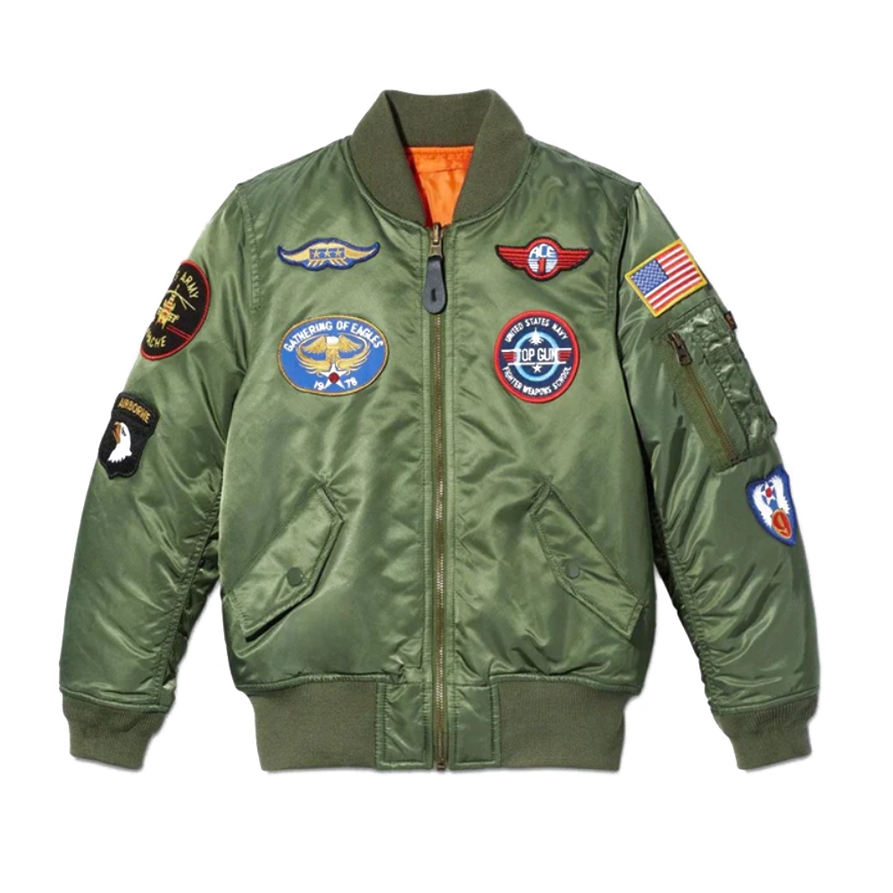 Alpha Industries Youth MA-1 Jacket with Patches YJM21001C1 | Army