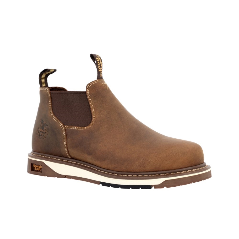 Georgia AMP LT Wedge 4 Inch Slip Resistant Slip On Soft Toe Work
