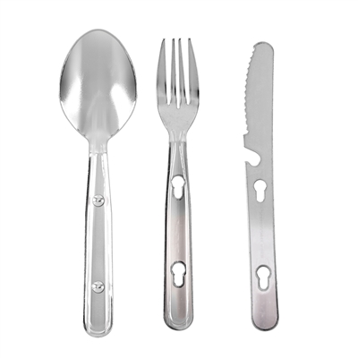 Chow Kit Stainless Steel 3 Piece Military Style Chow Set YOU GET 4 SETS 480 